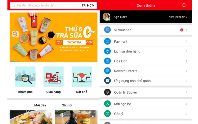 App đặt đồ ăn online Foody