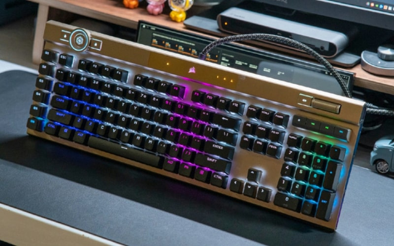 Bàn phím cơ Corsair K100 RGB Midnight Gold