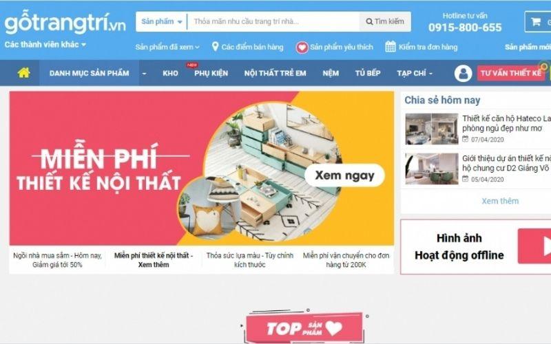 Gợi ý 6 website mua sắm nội thất online thiết kế nhà xinh