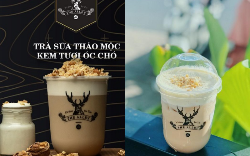 Trà sữa thảo mộc kem tươi óc chó