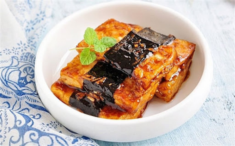 Đậu hũ cuộn rong biển sốt teriyaki ngon và dễ làm